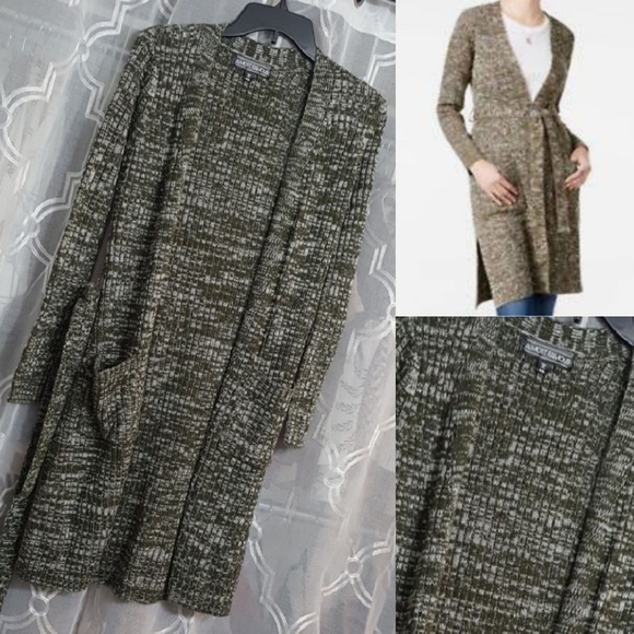 Olive knit duster cardigan - Picture 2 of 5